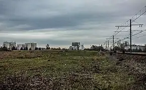 L'emplacement de la future station de métro, qui sera en correspondance avec la gare.