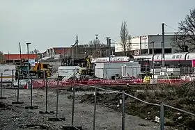 Le début du chantier de la future station, en février 2023.