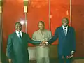 Le général Embaló main dans la main avec Guillaume Soro et Laurent Gbagbo.