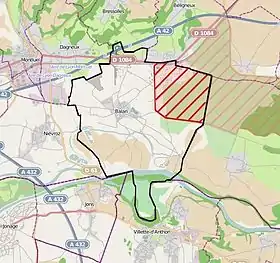 Carte du territoire communal de Balan.