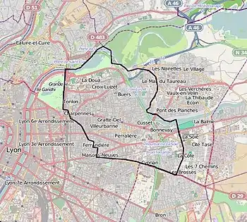 Géolocalisation sur la carte : Villeurbanne/Métropole de Lyon/France