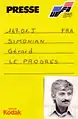 Carte de presse de l'Euro 1984 de Gérard Simonian