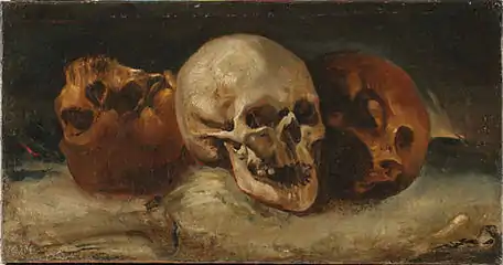 Les trois crânes de Théodore Géricault,huile sur toile, 1812-1814.