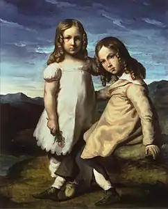 Portrait d'Élise et Alfred de Dreux (vers 1818), localisation inconnue.