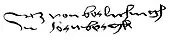 signature de Götz von Berlichingen