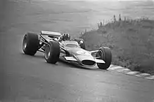 Graham Hill pilotant une Lotus 49B en 1968 à Zandvoort