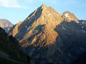 Grande aiguille de la Bérarde au soleil couchant