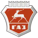 Logo historique de la marque GAZ, avec un cerf représentant la ville de Nijni Novgorod