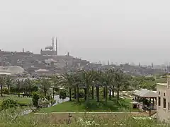 La citadelle vue depuis le parc Al-Azhar.