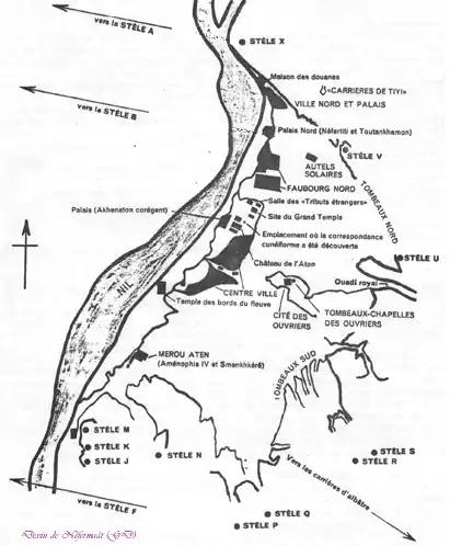 Plan du site d'Amarna.