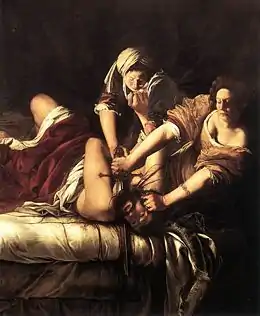 Artemisia Gentileschi Judith décapitant Holopherne.