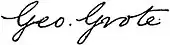 signature de George Grote