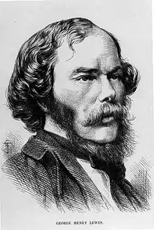 Gravure sur bois d'après une photo de 1858 : tête à longs favoris et moustache fournie