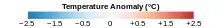 key to above map of temperature changes