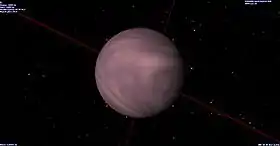 GJ 1214 b vue dans Celestia.