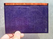 Microfiche du Gemeinsame Körperschaftsdatei.