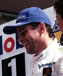 Description de l'image GTS class winners (10th overall) - Karl Wendlinger - Chrysler Viper GTS-R - on the podium at the 1999 Le Mans (51897678180) (cropped).jpg.