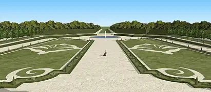 Restitution du parterre du château de Guermantes, XVIIIe siècle