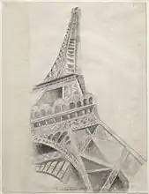 Tour Eiffel, 1926-1928, crayon Conté sur papier, 62,3 × 47,5 cm, Musée Solomon R. Guggenheim, New York.