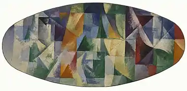 Fenêtres ouvertes simultanément 1re partie 3e motif, 1912, huile sur toile, 57 × 123 cm, musée Solomon R. Guggenheim, New York.
