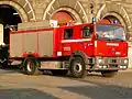 Autopompe des pompiers d'Anvers sur châssis Renault gamme G.