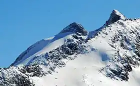 Vue de la Reichenspitze (sur la droite) depuis le nord-ouest.