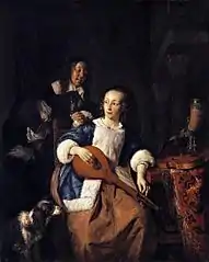 Gabriel Metsu, La Joueuse de cistre  (après 1660)