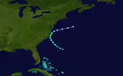 Parcours de la tempête tropicale Gabrielle