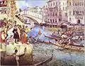 Gondoles à Venise (vers 1830).