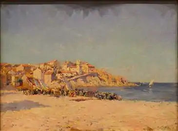 Julien Gustave GagliardiniVillage au bord de la Méditerranée.