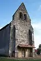 Le clocher-pignon de l'église Saint-Christophe de Trazits (sept 2011)