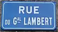 plaque de rue dans son village natal.