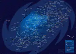 Carte spatiale bleue.