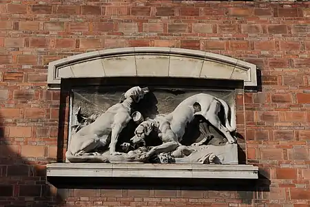 Chiens du mont Saint-Bernard (1896), haut-relief, Paris, galerie de Paléontologie et d'Anatomie comparée.