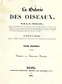 Couverture de son ouvrage La galerie des oiseaux du cabinet d'histoire naturelle du jardin du roi.