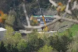 Démarrage du Tunnelier sur le site de construction d' Aicha/Aica en avril 2008.