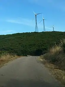 Vue d'éoliennes.