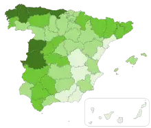 Nombre de têtes, par province, lors du recensement de 1999.