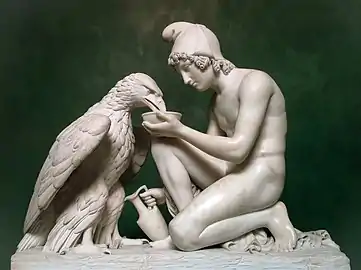 Thorvaldsen, Ganymède et l'aigle (marbre), 1817.