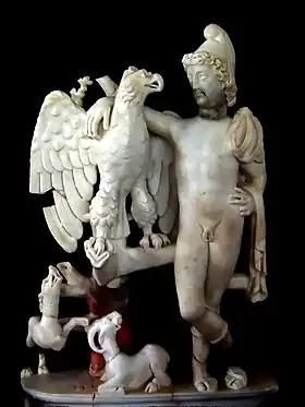 Statuette de Ganymède aux côtés de Zeus, du Musée paléo-chrétien de Carthage.