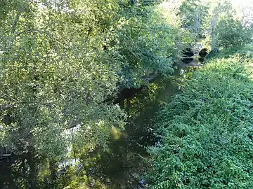 La Gardonnette au niveau du camping, en limite de Sigoulès (à gauche) et Pomport.