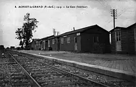 Gare provisoire à Achiet en 1919.