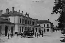 Bâtiment voyageurs et buffet de la première gare, vue vers 1900