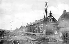 La gare de Jamioulx, carte postale d'avant 1914.