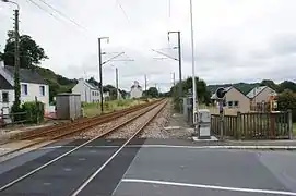 Passage à niveau et voies vers Brest