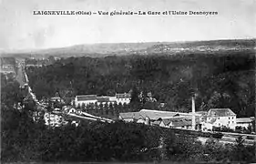 La gare et l'Usine Desnoyers vers 1900