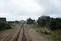 Le terminus de la voie ferrée et la gare de Quiberon.