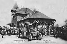 Réception de l'empereur à la gare de Saint-Hippolyte, parfois surnommée « gare du Kaiser », en 1905.