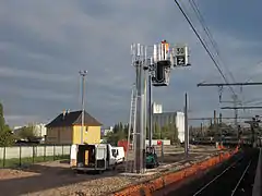 Pose de la nouvelle signalisation en octobre 2012.