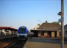 Train à quai en gare d'Alençon